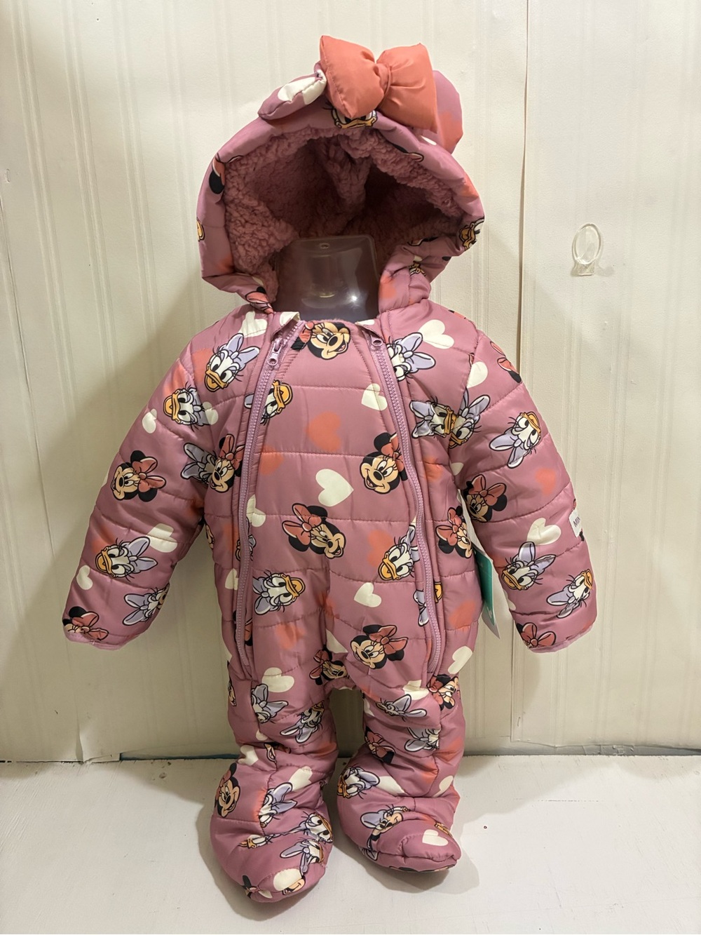 Disney Pink Minnie & Daisy Hooded Puffer One-Piece